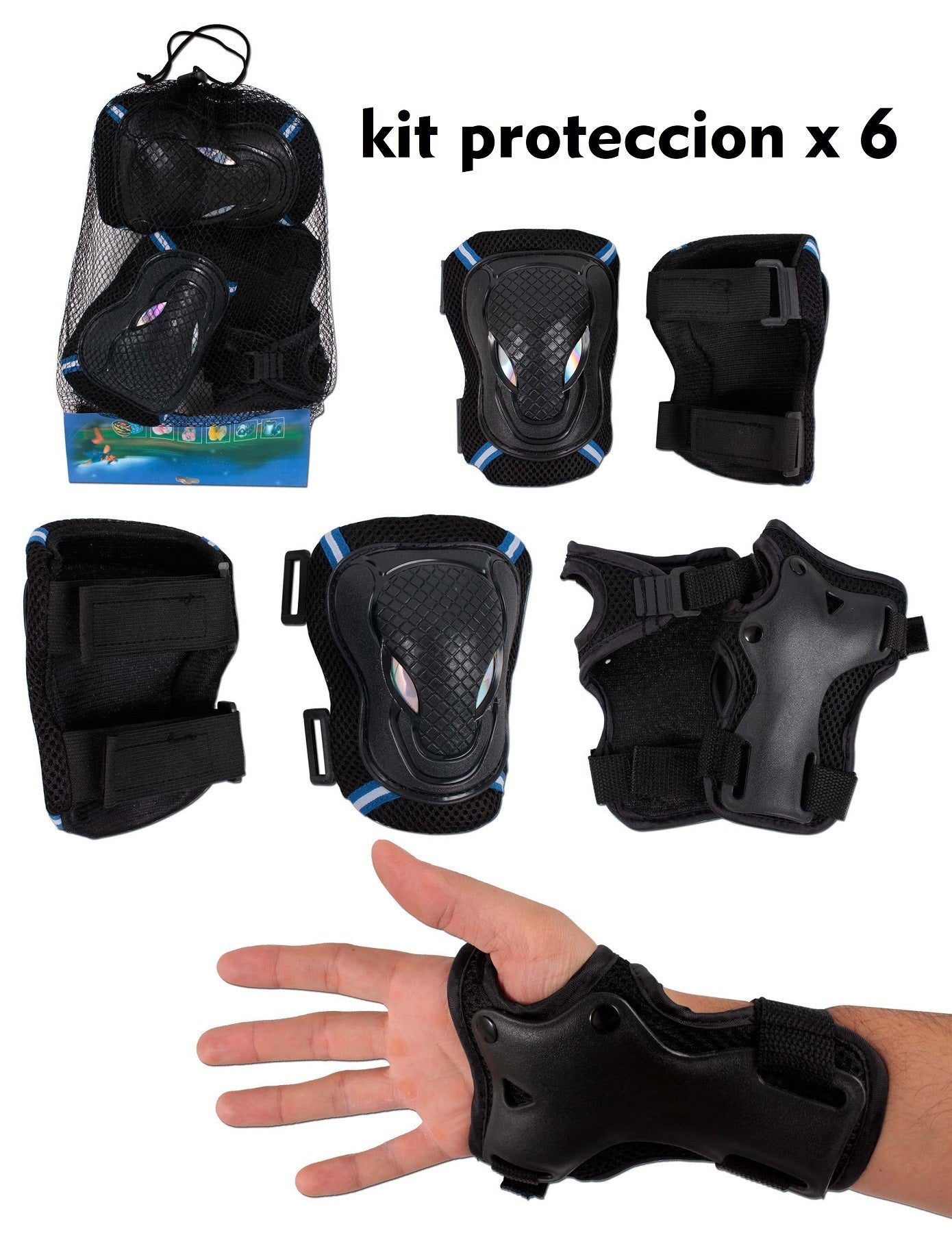 Combo Patines + Kit de Protección Casco